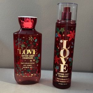 Bath & Body Works Love Cotton Candy Champagne Mist and Shower Gel